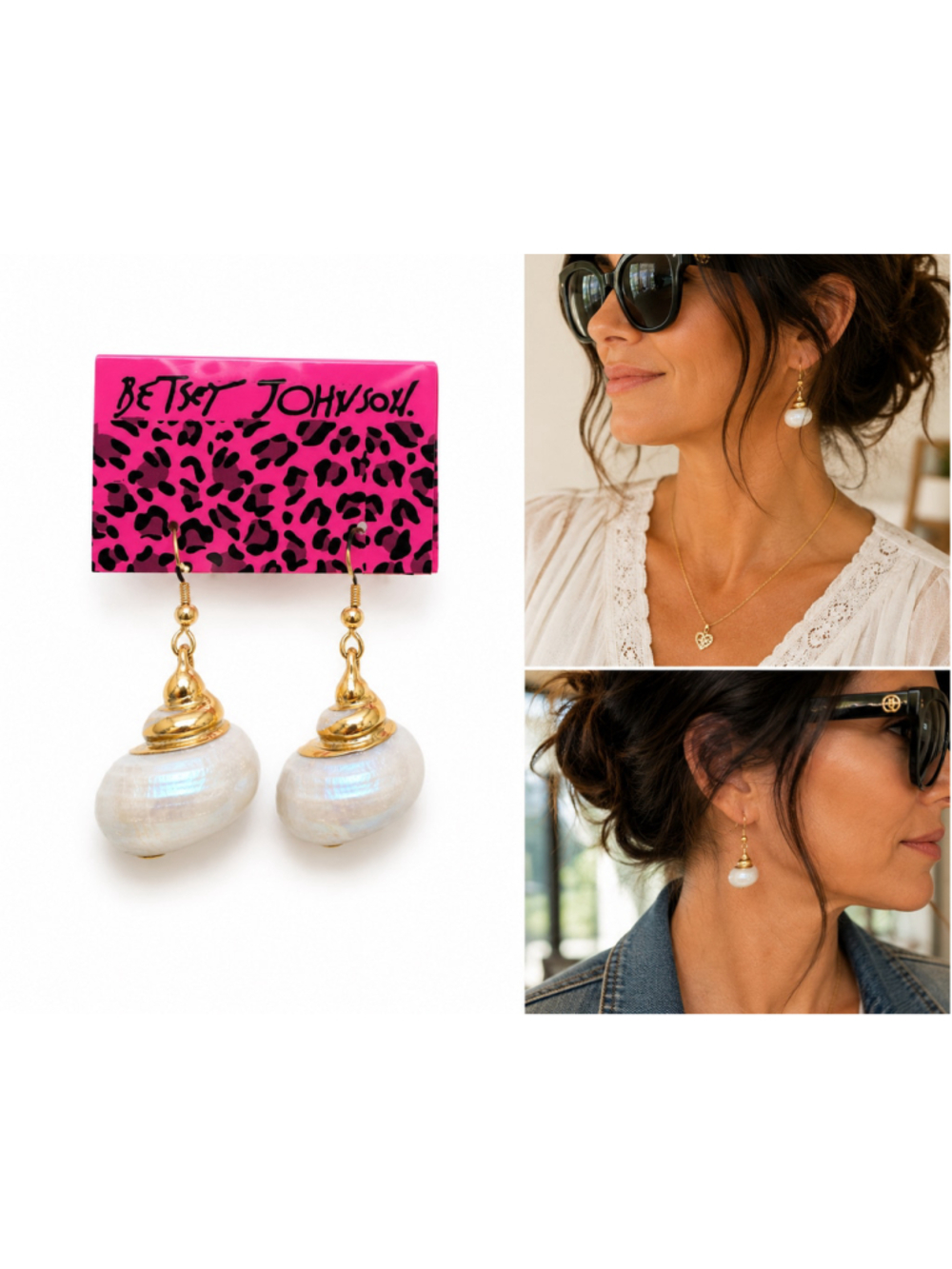 Betsy Johnson Shell Drop earrings